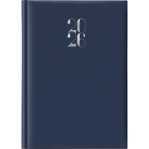 Agenda 2026 giornaliera quadretti gommato 14,5x20,5 cm blu 26-064200401C